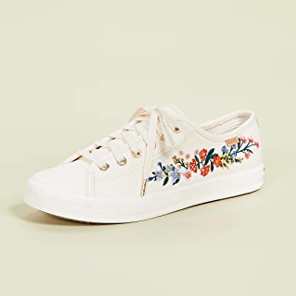 Keds x Rifle Paper Co. Embroidered White Sneakers